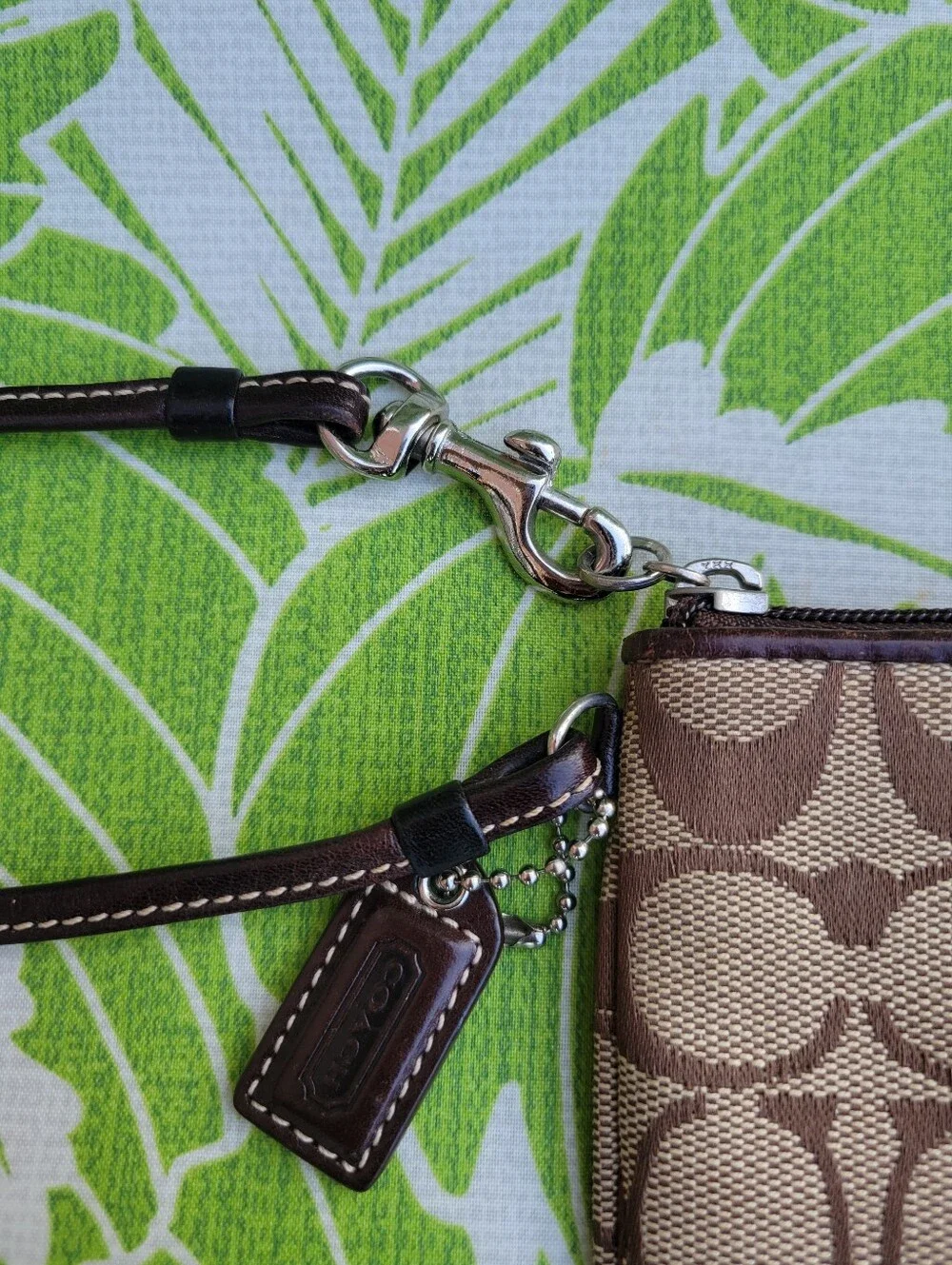Coach Signature Canvas and Suede Stripe Wristlet